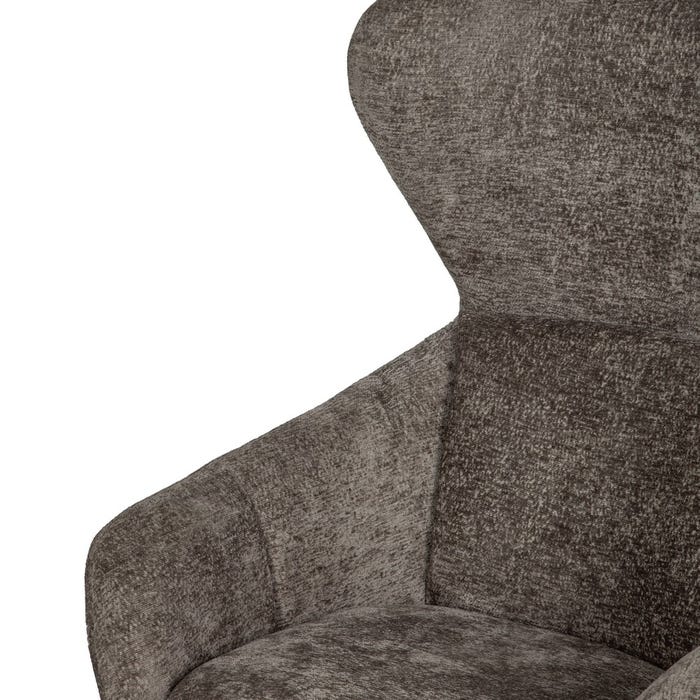 Gray Fabric-Metal Swivel Armchair Living Room 75 X 80 X 110 Cm