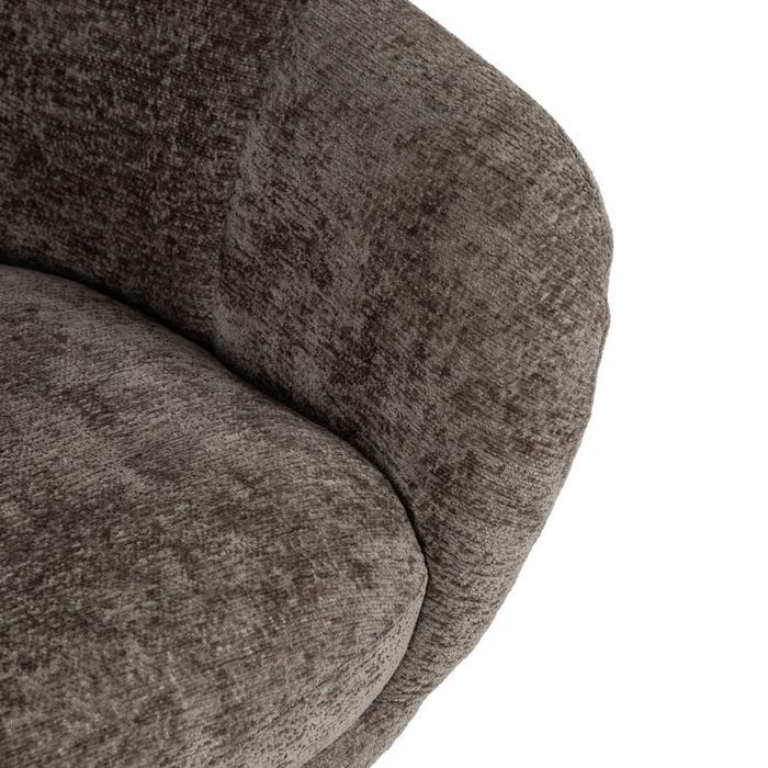 Gray Fabric-Metal Swivel Armchair Living Room 75 X 80 X 110 Cm