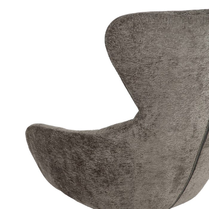 Gray Fabric-Metal Swivel Armchair Living Room 75 X 80 X 110 Cm