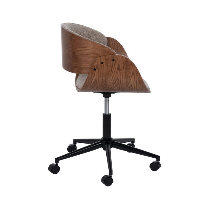 Beige-Brown Fabric-Wood Wheelchair 59 X 64 X 88 Cm