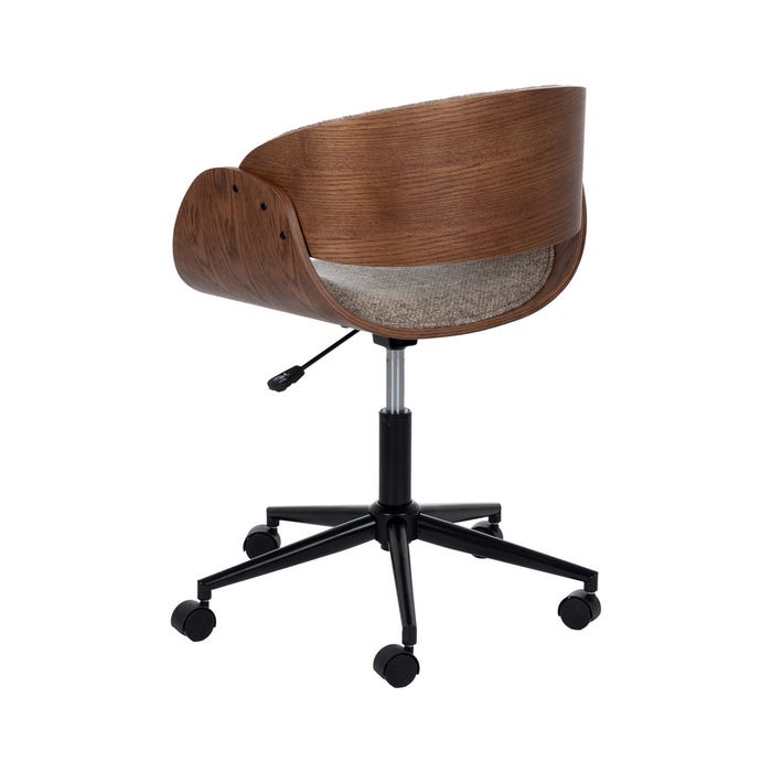 Beige-Brown Fabric-Wood Wheelchair 59 X 64 X 88 Cm