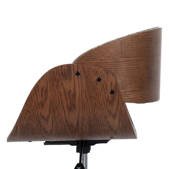 Beige-Brown Fabric-Wood Wheelchair 59 X 64 X 88 Cm