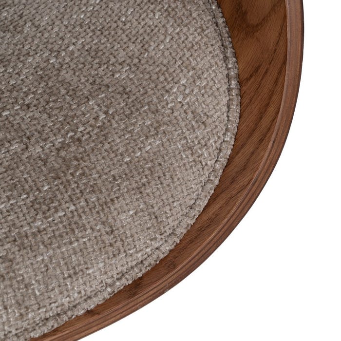 Beige-Brown Fabric-Wood Wheelchair 59 X 64 X 88 Cm