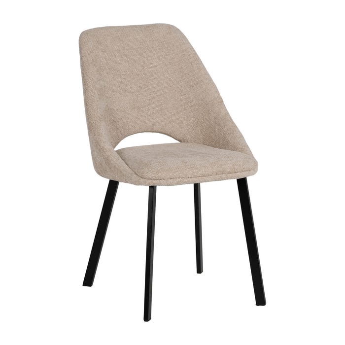 Cream Fabric-Metal Living Room Chair 48 X 61 X 85 Cm