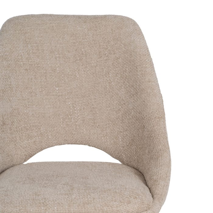 Cream Fabric-Metal Living Room Chair 48 X 61 X 85 Cm