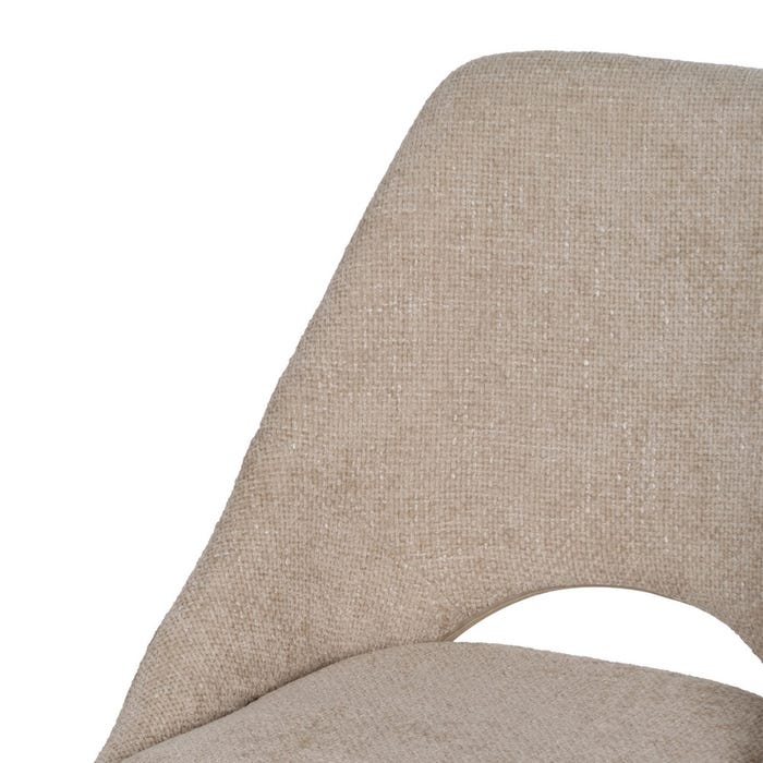 Cream Fabric-Metal Living Room Chair 48 X 61 X 85 Cm