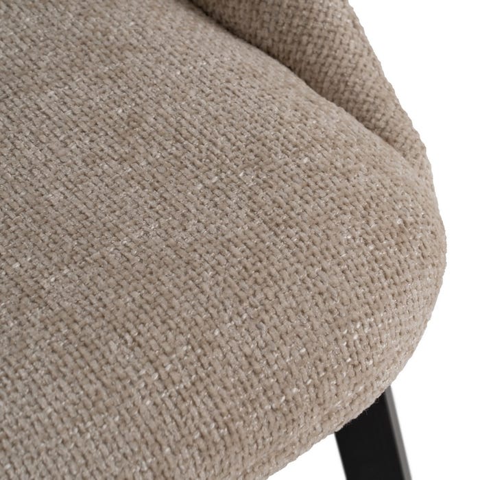 Cream Fabric-Metal Living Room Chair 48 X 61 X 85 Cm