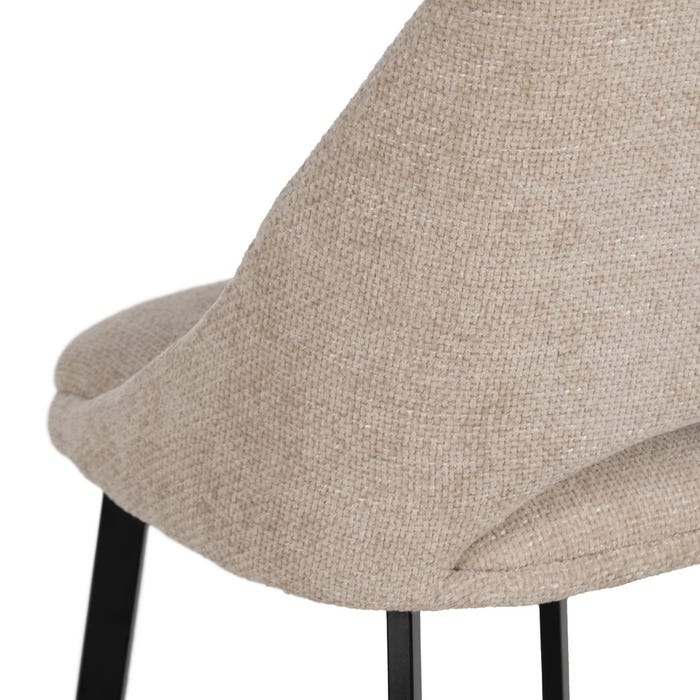 Cream Fabric-Metal Living Room Chair 48 X 61 X 85 Cm