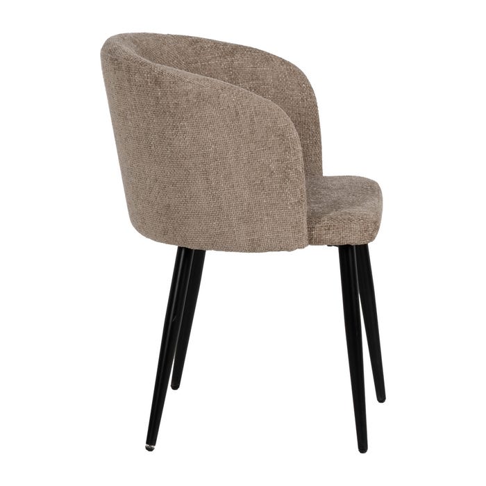 Beige Fabric-Metal Living Room Chair 53 X 53 X 77 Cm