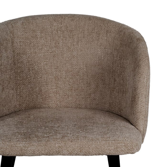 Beige Fabric-Metal Living Room Chair 53 X 53 X 77 Cm