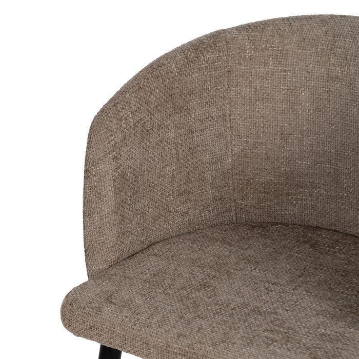 Beige Fabric-Metal Living Room Chair 53 X 53 X 77 Cm