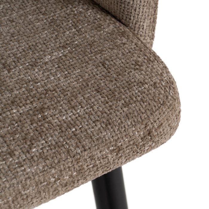 Beige Fabric-Metal Living Room Chair 53 X 53 X 77 Cm