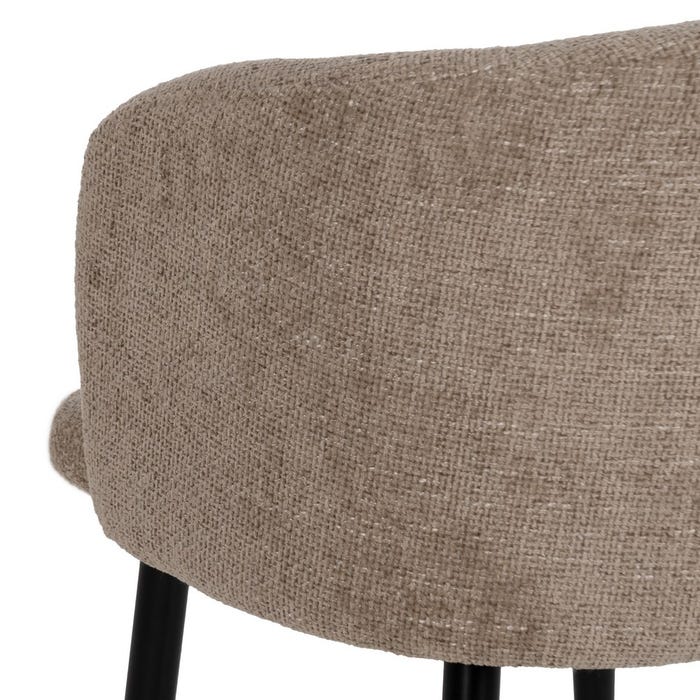 Beige Fabric-Metal Living Room Chair 53 X 53 X 77 Cm