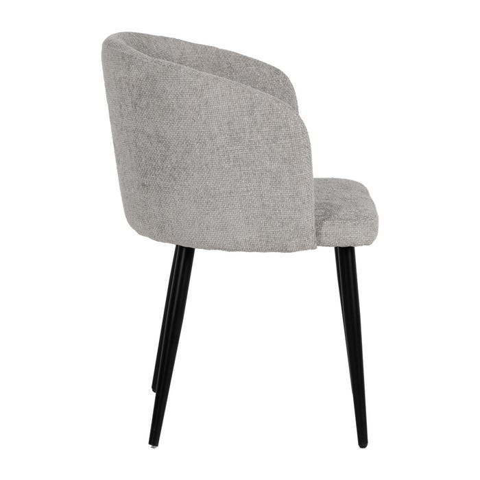 Gray Fabric-Metal Living Room Chair 53 X 53 X 77 Cm