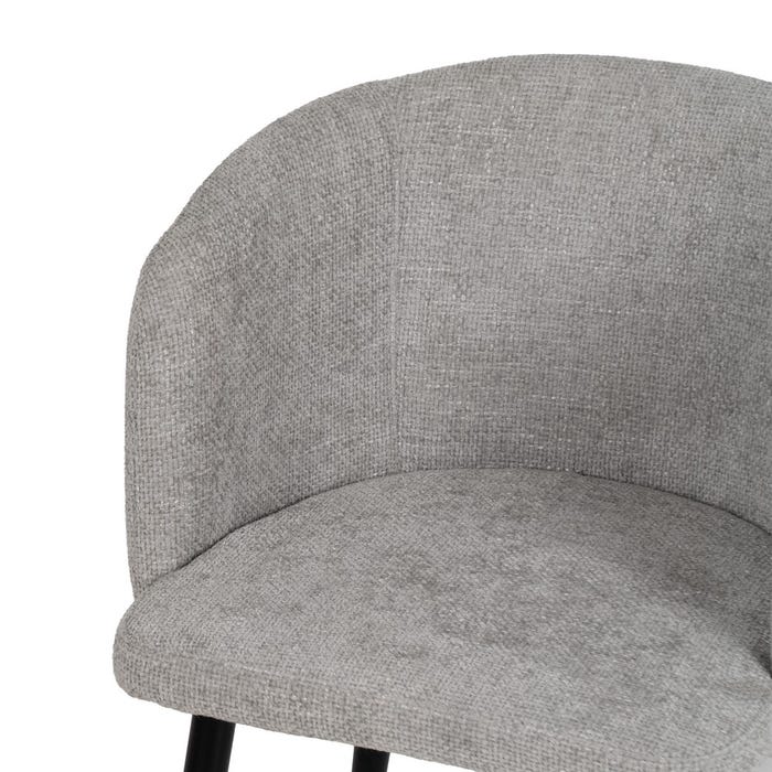 Gray Fabric-Metal Living Room Chair 53 X 53 X 77 Cm