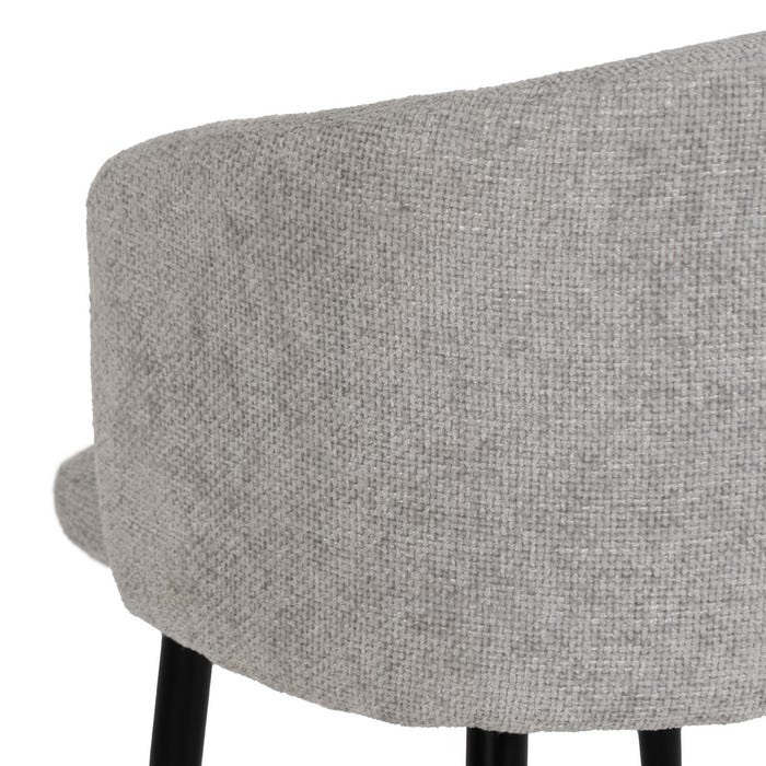 Gray Fabric-Metal Living Room Chair 53 X 53 X 77 Cm