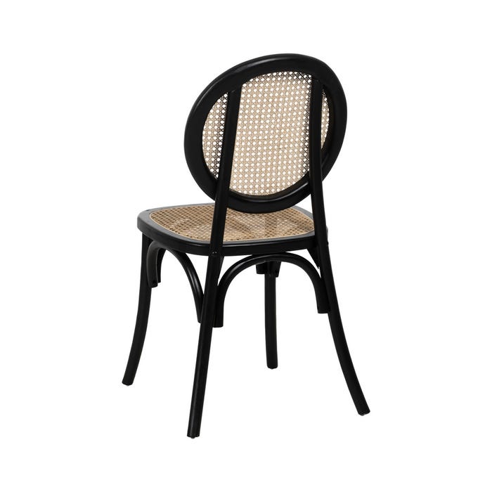 Silla Negro Madera De Olmo Contract 44,50 X 41,50 X 89 Cm