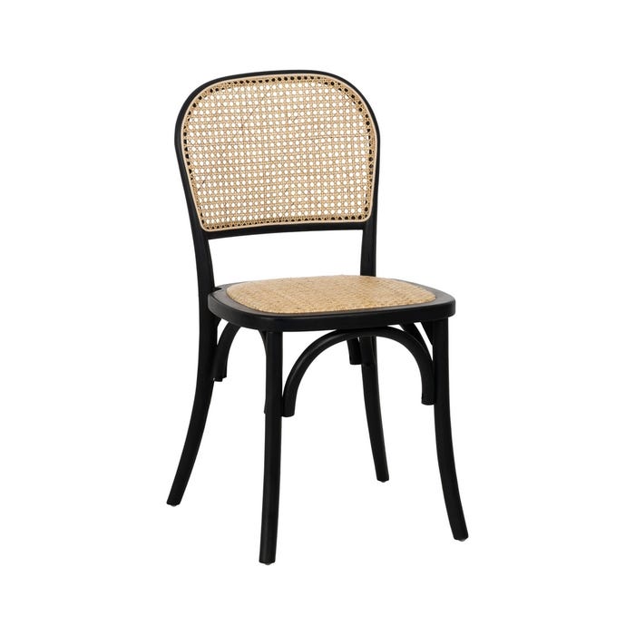 Silla Negro Madera De Olmo Contract 45 X 42 X 86 Cm