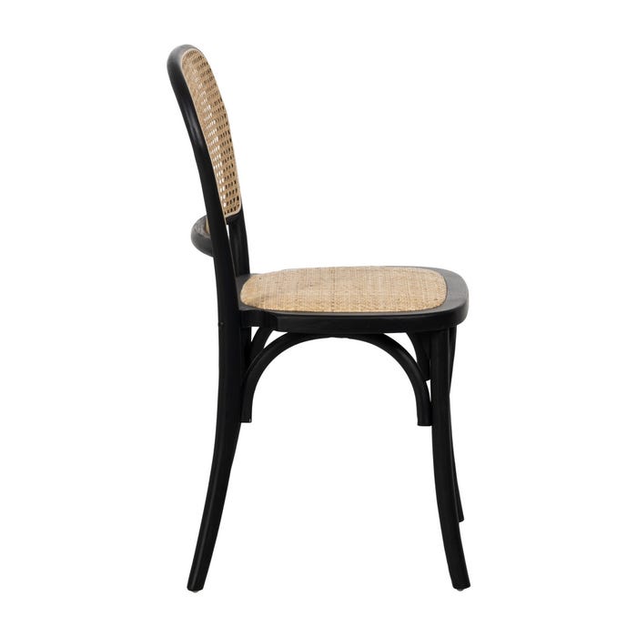 Silla Negro Madera De Olmo Contract 45 X 42 X 86 Cm