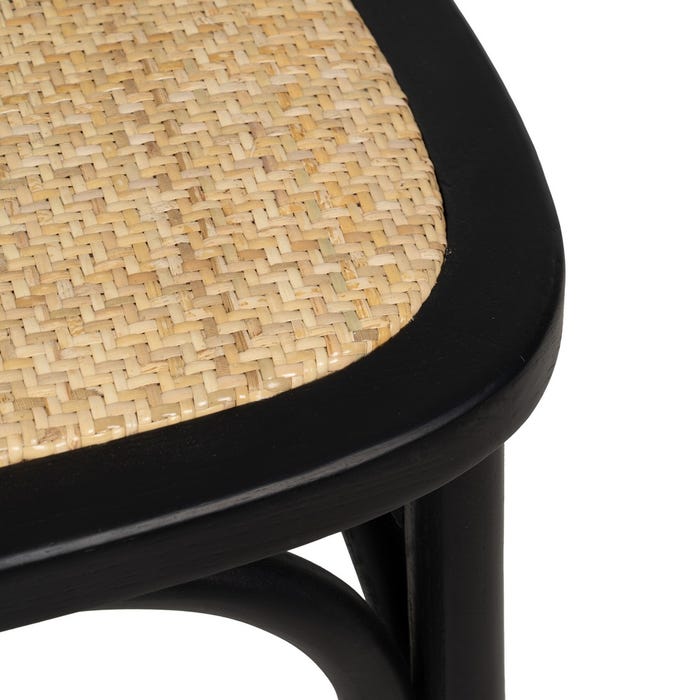 Silla Negro Madera De Olmo Contract 45 X 42 X 86 Cm