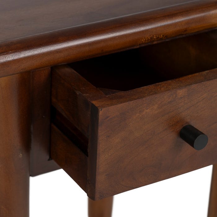Mesita Marrón Madera De Mango Dormitorio 35 X 35 X 55 Cm