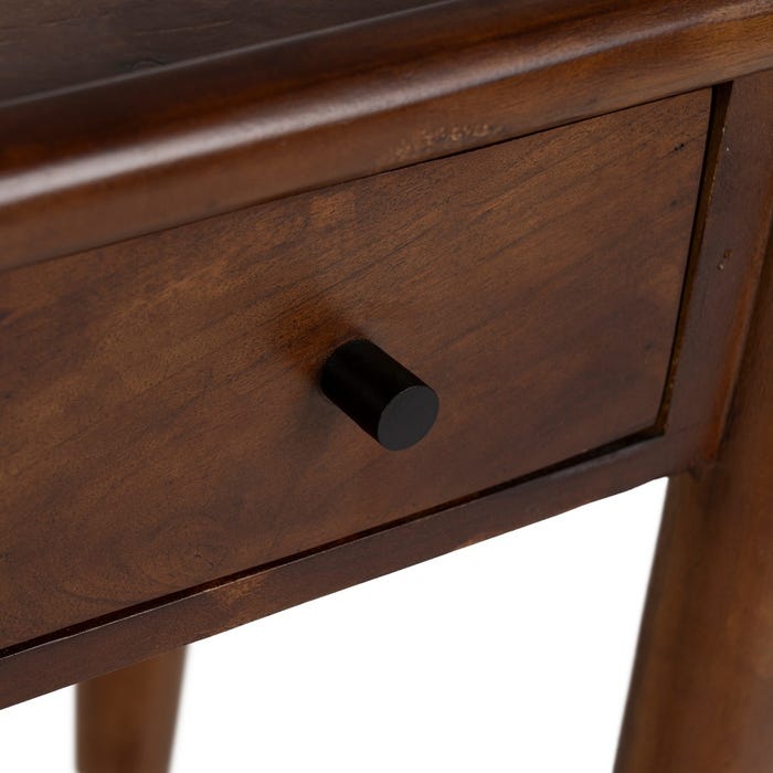 Mesita Marrón Madera De Mango Dormitorio 35 X 35 X 55 Cm
