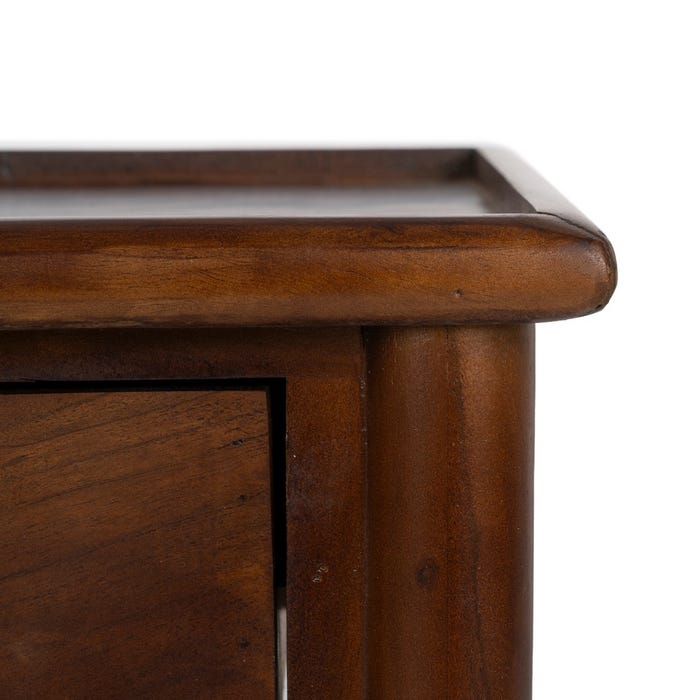 Mesita Marrón Madera De Mango Dormitorio 35 X 35 X 55 Cm