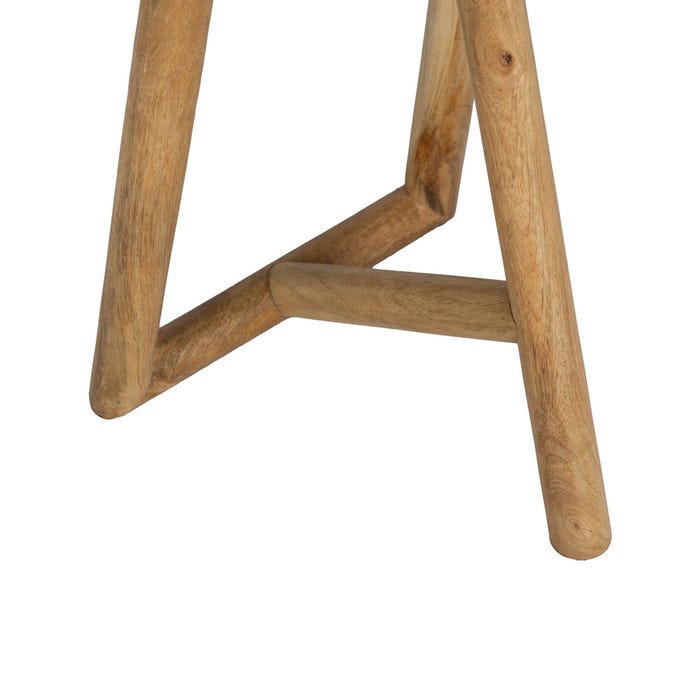 Mesa Auxiliar Natural Madera De Mango 40 X 40 X 55 Cm