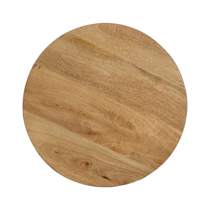 Mesa Auxiliar Natural Madera De Mango 40 X 40 X 55 Cm