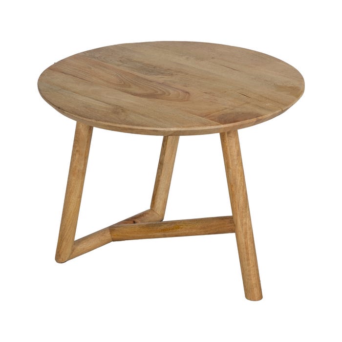 Mesa Centro Natural Madera De Mango 60 X 60 X 45 Cm