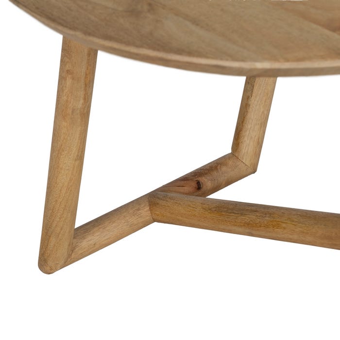 Mesa Centro Natural Madera De Mango 60 X 60 X 45 Cm