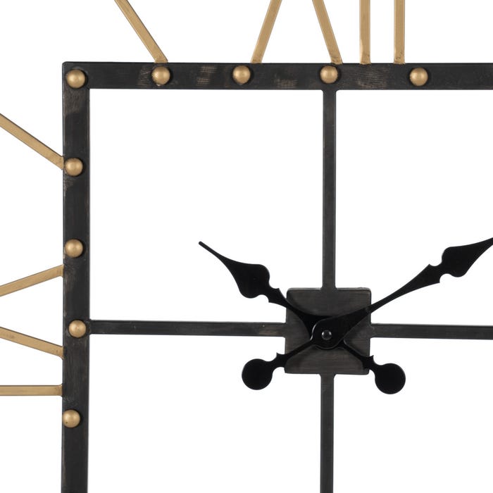 Reloj Pared Negro Metal 80 X 3,50 X 80 Cm