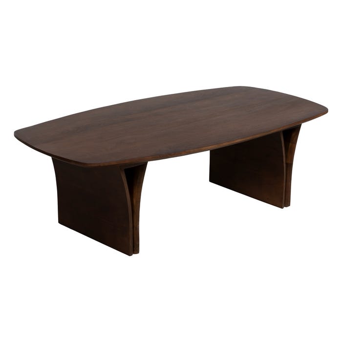 Mesa Centro Marrón Madera De Acacia 130 X 70 X 40 Cm