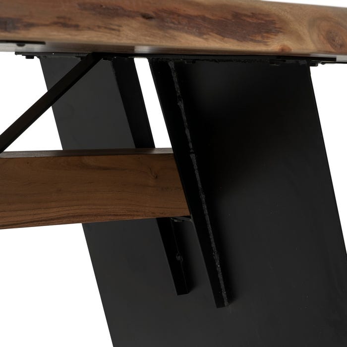 Mesa de Jantar Madeira-Metal Sala de Estar 260 X 100 X 77 Cm