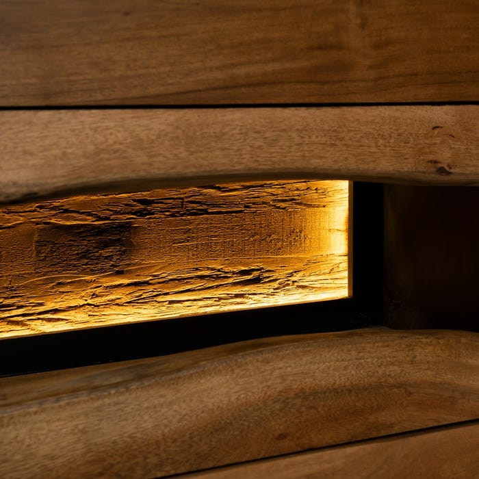 Aparador Led Madera-Metal Salón 180 X 40 X 93 Cm