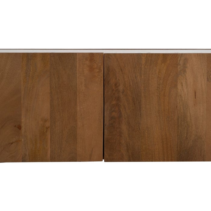 Mueble Tv Blanco-Natural Mármol/Madera 200 X 35 X 46 Cm