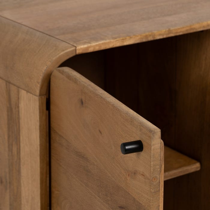 Mueble Auxiliar Natural Madera De Mango 80 X 40 X 80 Cm