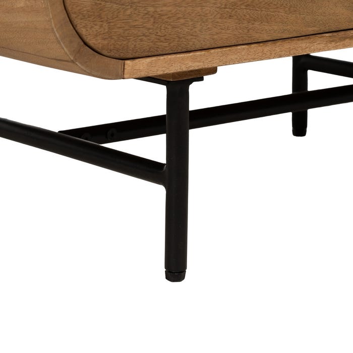 Mueble Auxiliar Natural Madera De Mango 80 X 40 X 80 Cm