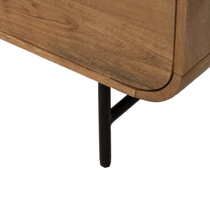 Mueble Auxiliar Natural Madera De Mango 80 X 40 X 80 Cm