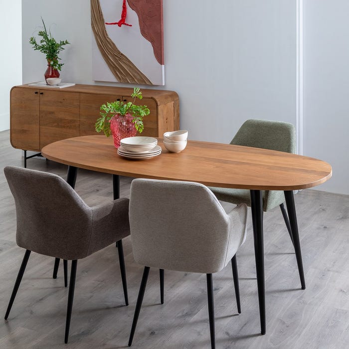 Mesa Comedor Natural Madera De Mango 180 X 90 X 76 Cm