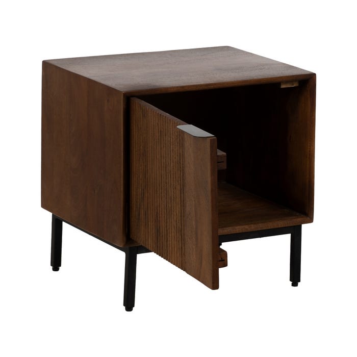 Mesita Madera De Mango Dormitorio 50 X 40 X 50 Cm