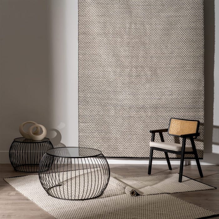 Tapete decorativo tecido preto e branco 80 x 150 cm