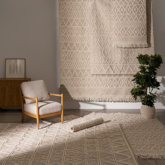 Decoração de tecido para carpete creme 200 x 300 cm