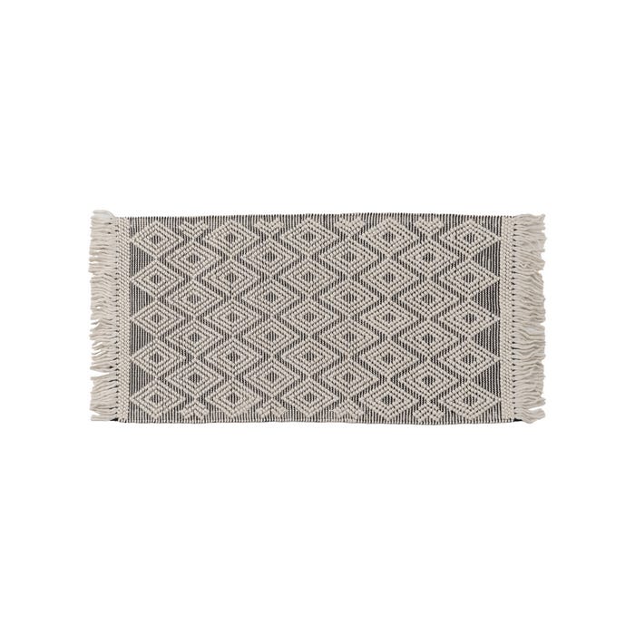 Tapete decorativo tecido preto e branco 80 x 150 cm
