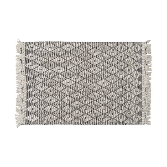 Tapete decorativo tecido preto e branco 160 x 230 cm