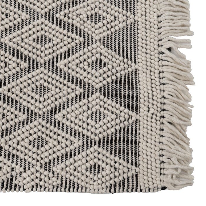 Tapete decorativo tecido preto e branco 160 x 230 cm