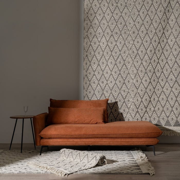 Tapete decorativo tecido preto e branco 200 x 300 cm