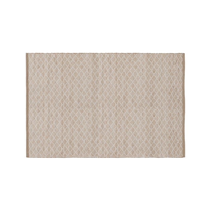 Tapete de juta e algodão branco-natural 160 x 240 cm