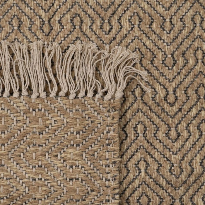 Tapete de lã natural e juta 160 x 240 cm