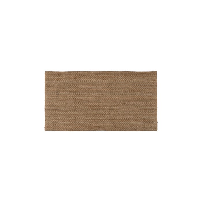 Tapete de juta natural em espinha de peixe 80 x 150 cm